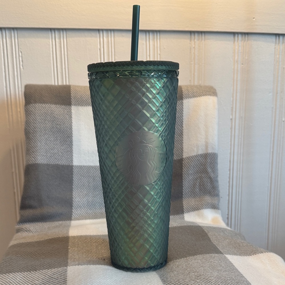 Starbucks Iridescent Green Tumbler with Straw